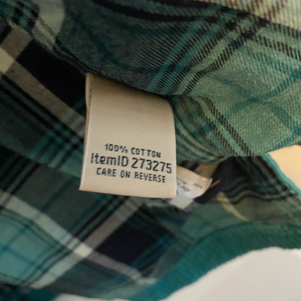 L.L. Bean Teal Plaid Lined Corduroy Shacket/Shirt - Picture 5 of 8